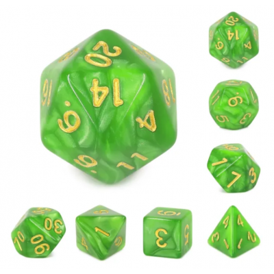 Pearl - D6 -  Vert pâle - Doré - HD