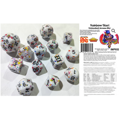Approved for Dungeon Crawl Classics - Set 14 dés - Rainbow Blast  - Impact Miniatures
