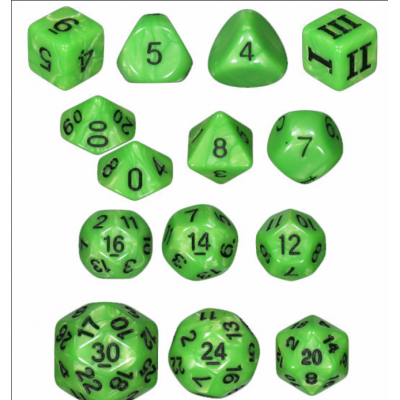 Approved for Dungeon Crawl Classics - Set 14 dés - Venom Bolt - Impact Miniatures