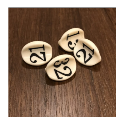 Dé Atypique  - D3 Apple - Blanc - Impact Miniatures