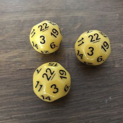 Dé Atypique  - D22 - Jaune Dandelion - Impact Miniatures