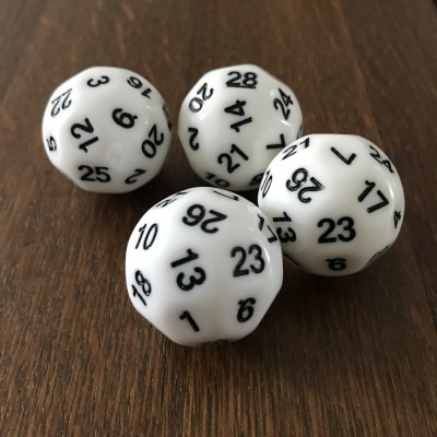 Dé Atypique  - D28 - Blanc - Impact Miniatures