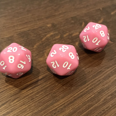 Dé 20 faces - Rose - Impact Miniatures