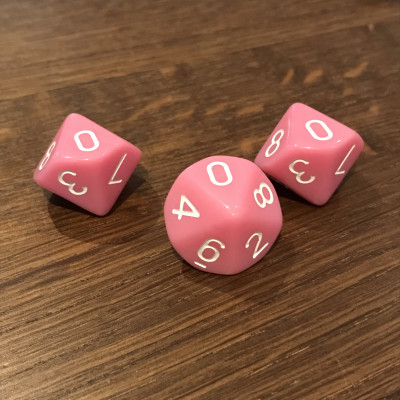 Dé 10 faces - Rose -  Impact Miniatures