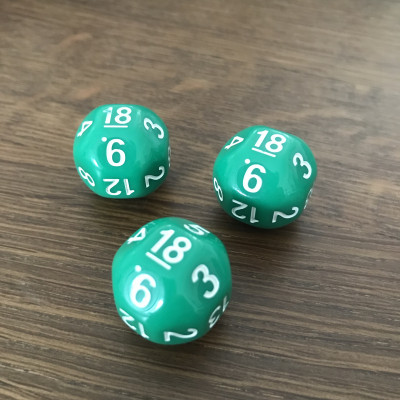 Dé Atypique  - D18 - Emeraude -  Impact Miniatures