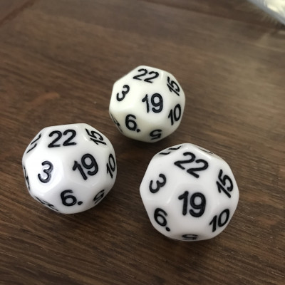 Dé Atypique  - D22 - Blanc - Impact Miniatures