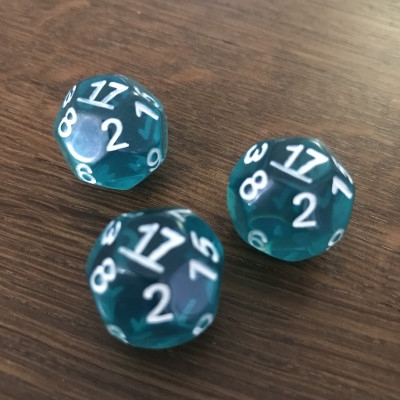 Dé Atypique  - D17 - Sarcelle Translucide - Impact Miniatures