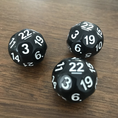Dé Atypique  - D22 - Noir - Impact Miniatures