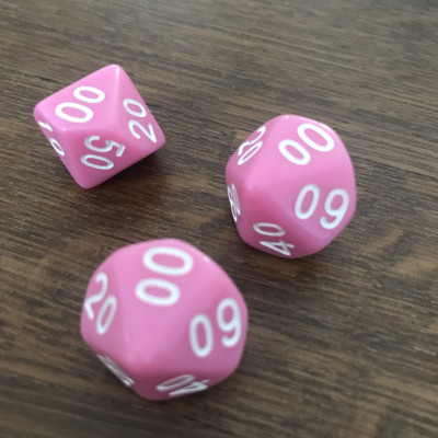 Dé 10 faces - pourcentage - Rose - Impact Miniatures