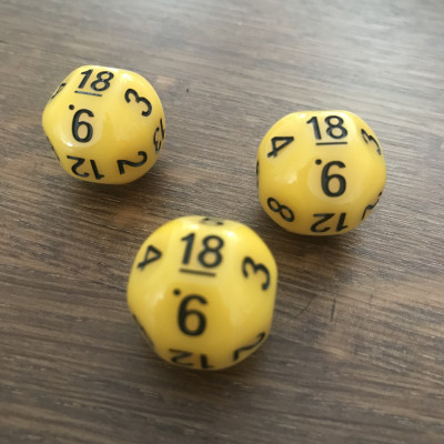Dé Atypique  - D18 - Dandelion - Jaune -  Impact Miniatures