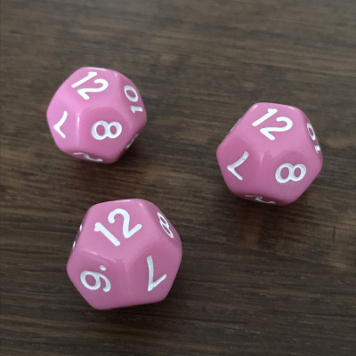Dé 12 faces - Rose - Impact Miniatures