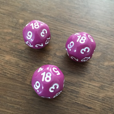 Dé Atypique  - D18 - Mauve  -  Impact Miniatures