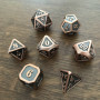 Mini Dice - Set 7 dés -  Métal - Gris - Cuivre - MG