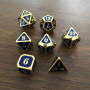Mini Dice - Set 7 dés -  Métal - Bleu  - Doré - MG