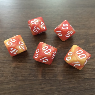 Dé 10 faces - pourcentage - Flame Arrows - Impact Miniatures