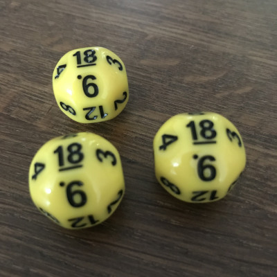 Dé Atypique  - D18 - Jaune -  Impact Miniatures