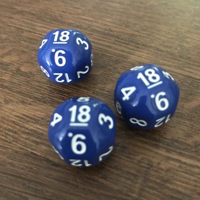 Dé Atypique  - D18 - Indigo Bleu -  Impact Miniatures
