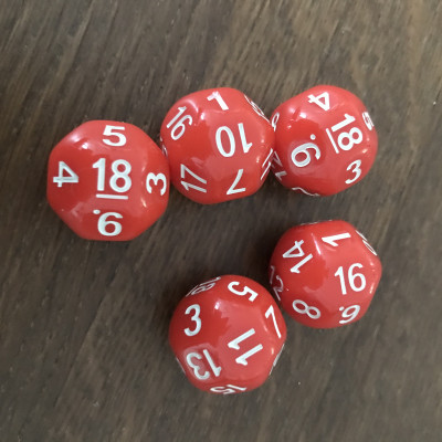 Dé Atypique  - D18 - Orange sanguine -  Impact Miniatures