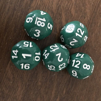 Dé Atypique  - D18 - Vert -  Impact Miniatures