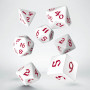 Classic Runic- Set de dés - Blanc - Rouge - Qworkshop
