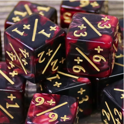 D6 compteur - Pearl - Rouge et Noir - Doré - HD