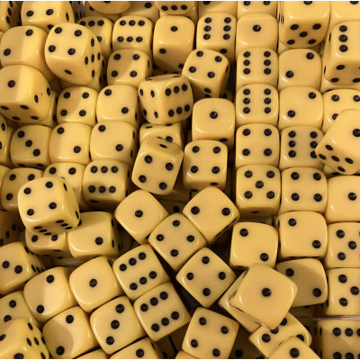 Dés classiques - 10mm  - Opaque  - Jaune - Dice & Games