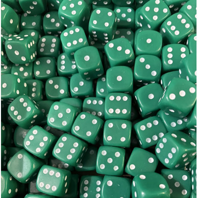 Dés classiques - 10mm  - Opaque  - Vert - Dice & Games