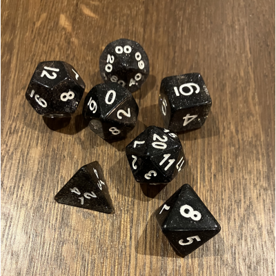 Koplow - Glitter  - Noir - Set 7 dés - KOP02882