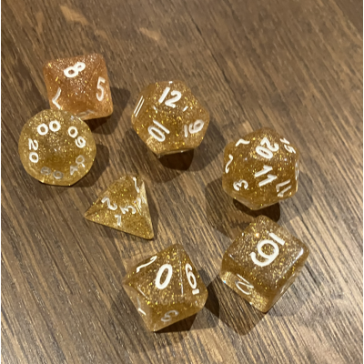 Koplow - Glitter  - Jaune - Set 7 dés - KOP02888