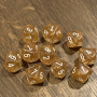 Koplow - Glitter  - Jaune - Set 10 dés 10 faces - 10D10 - KOP08497