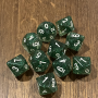 Koplow - Glitter  - Vert - Set 10 dés 10 faces - 10D10 - KOP08495