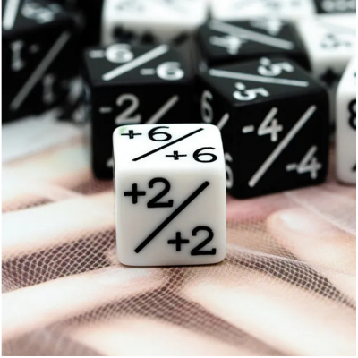 D6 compteur - Opaque - Blanc et noir - Doré - HD