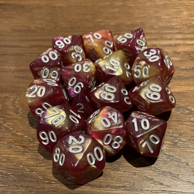 D10 dizaine- Duetto Glitter - Pourpre / Jaune - Doré - Udixi