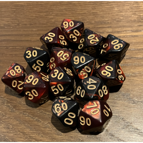 D10 dizaine - Duetto - Rouge / Noir - Doré - Udixi