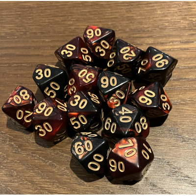 D10 dizaine - Duetto - Rouge / Noir - Doré - Udixi