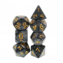 Pearl - Set 7 dés - Noir - Doré - HD