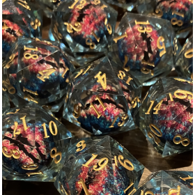 Pearl Pattern D20 - Dragon - Oeil flottant Rouge -  CNC