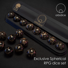 Set Royal Nox -  Black Premium Spherical Dice Set -Orbidice