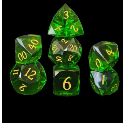 Multi Facettes - Vert - Doré - Set 7 dés - YStars