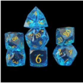 Multi Facettes - Bleu - Doré - Set 7 dés - YStars