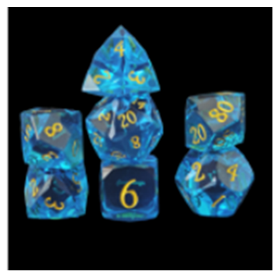 Multi Facettes - Bleu - Doré - Set 7 dés - YStars