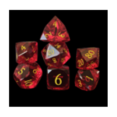 Multi Facettes - Rouge- Doré - Set 7 dés - YStars