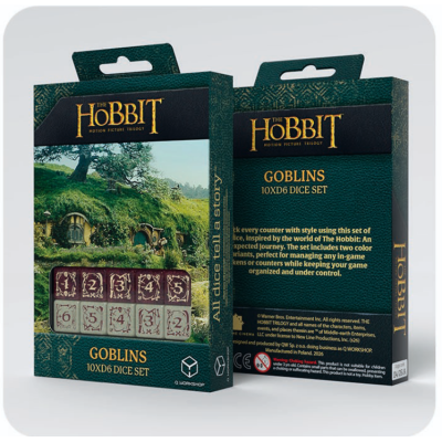 The Hobbit  - Set de 10 dés D6 - Goblins  - Qworkshop