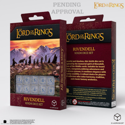 The Lords of the Ring - Set 10D6 -  Rivendell Stone Dice Set  - Qworkshop