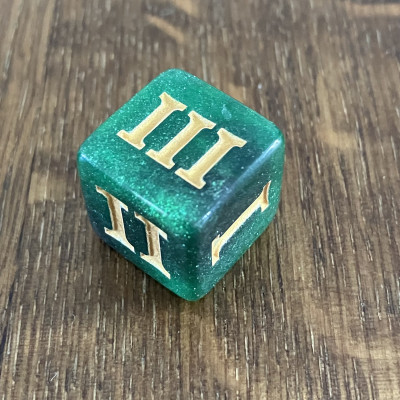 Dé Atypique  - D3 chiffres romains  - Acid Arrows -  Impact Miniatures