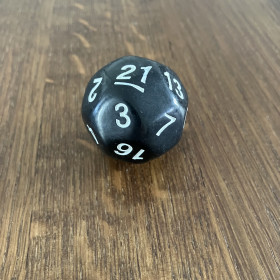 Dés Atypiques - D21  - Noir - Blanc-  Impact Miniatures