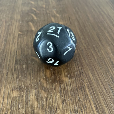 Dés Atypiques - D21  - Noir - Blanc-  Impact Miniatures