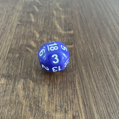 Dé Atypique - D18 - Pourpre - Blanc -  Impact Miniatures