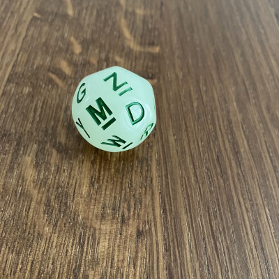 Dés Atypiques - D21 - Consonnes  - Fluorescent - Vert-  Impact Miniatures