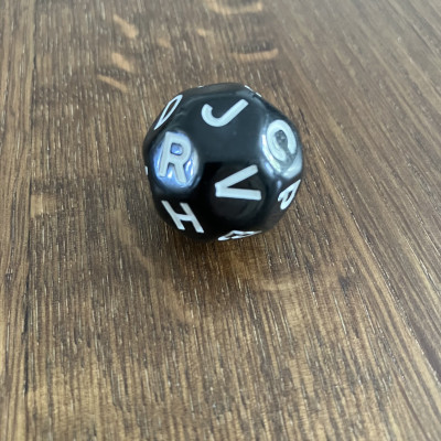 Dés Atypiques - D21 - Consonnes  - Noir - Blanc-  Impact Miniatures